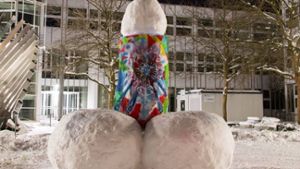 Studenten bauen XXL-Schnee-Penis