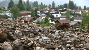 Schlammlawine:Mehr als fünf Millionen Euro Schaden in Oberstdorf
