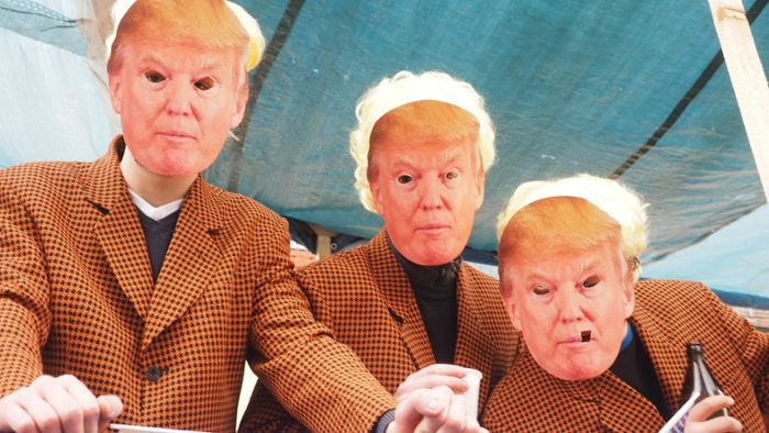 Doppelgänger von Trump beim Faschingszug
