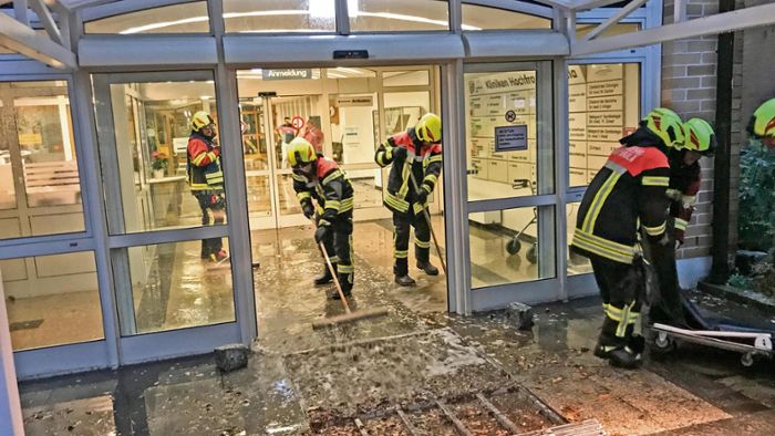 Sturmtief Fabienne setzt Klinikum unter Wasser