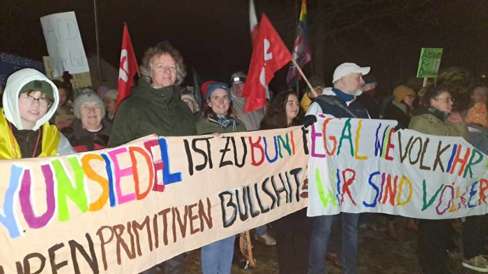 Bunter Protest begleitet AfD-Feier