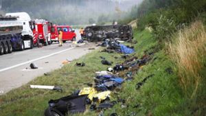 Schwerer Unfall auf A9: Vier Motorradfahrer tot
