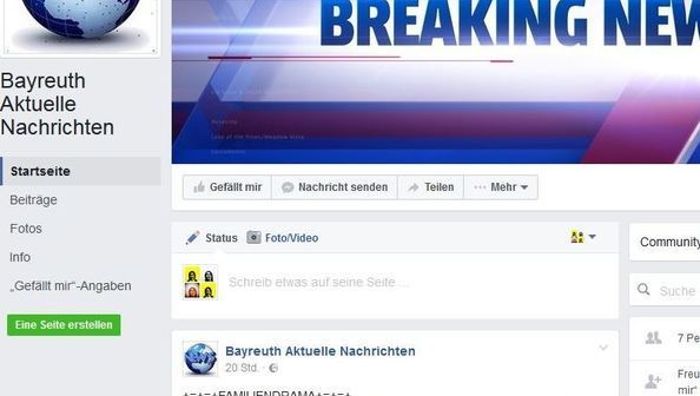 Datenklau: Falsche News zu Bayreuth auf Fake-Profil