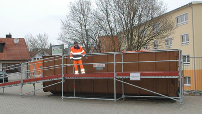 Hummeltal: Grüngutcontainer wird im Bauhof aufgestellt