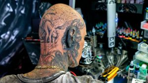 Grelle Körperkunst auf der Tattoo-Messe in Bindlach